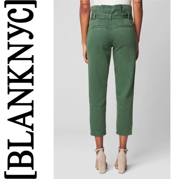 NEW BLANKNYC Paperbag Jogger Waist Tapered Pants Size 25 in Color Secret Garden - Picture 4 of 9
